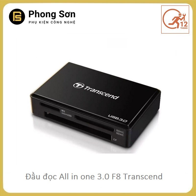 [Mã 159ELSALE hoàn 7% đơn 300K] ĐẦU ĐỌC THẺ NHỚ TRANSCEND MULTI-CARD READER F8 3.0