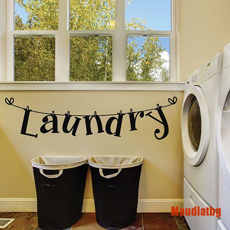 MAtbg Laundry Room Wall Sticker Removable Home Decor Vinyl Arts Mural Decal Washh