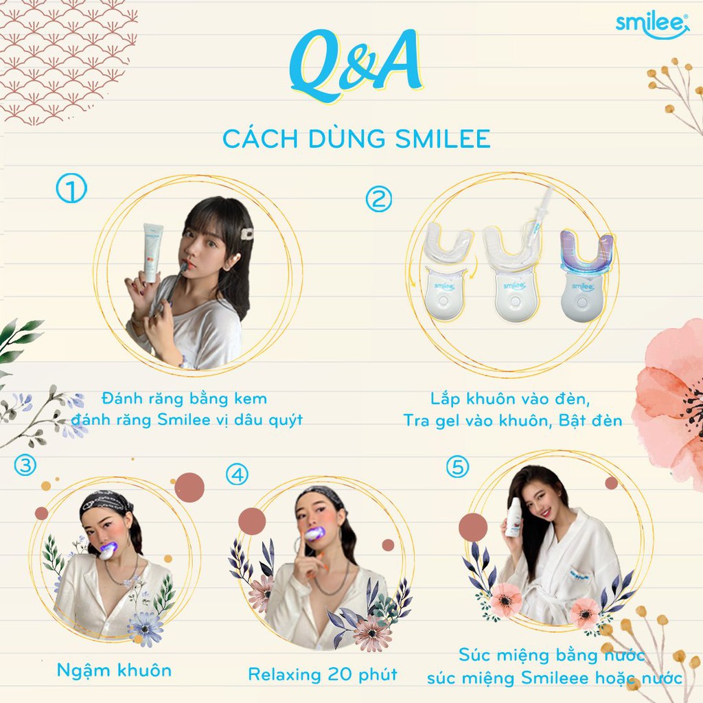 [Chính hãng+3Qùa] Smilee-Tẩy trắng răng nhanh tại nhà chỉ 7 ngày, Không Ê Buốt-Chính hãng-An toàn men răng-Nhập khẩu USA