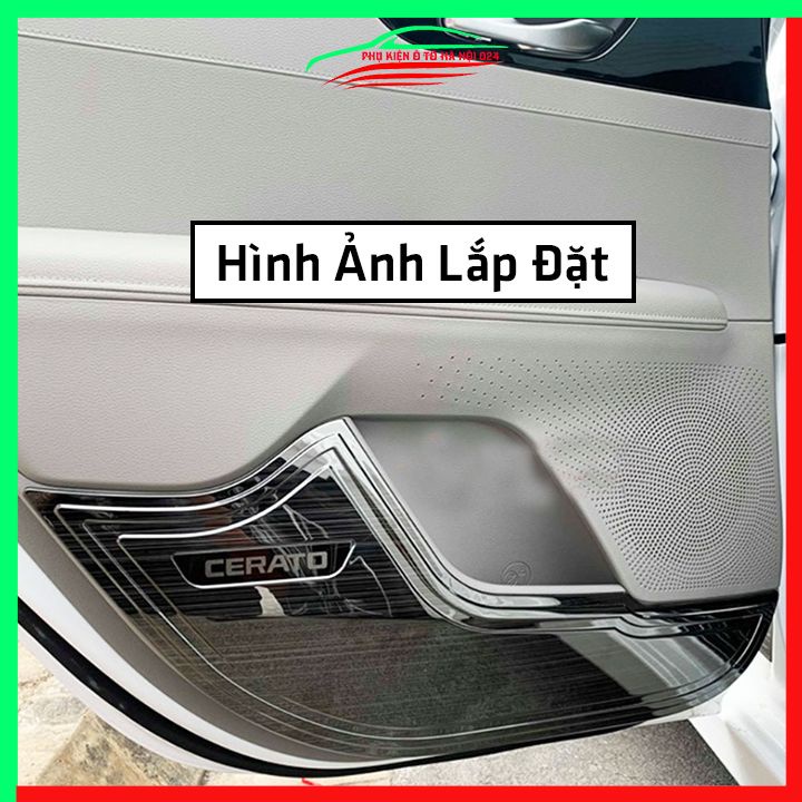 Bộ ốp tapli Cerato 2019-2023 vân Titan chống xước va đập khi mở cửa và làm đẹp xe