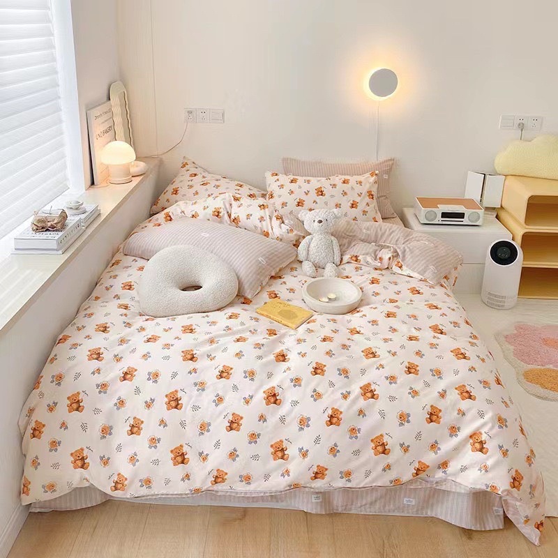 Bộ chăn ga Cotton Living Nhập Khẩu 100% cao cấp - Họa tiết đáng yêu