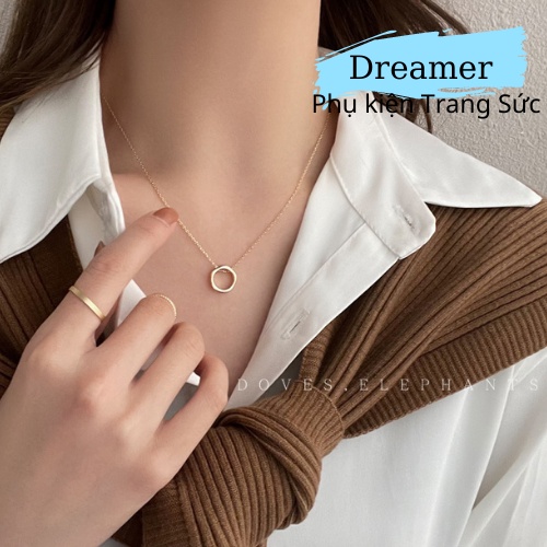 Dây chuyèn nữ,vòng cỏ nữ dáng mảnh mặt tròn phong cách Hàn Quốc