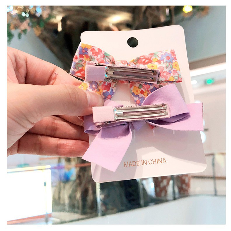 Kẹp Tóc Nơ Thời Trang  Set 2 Cặp Nơ Dễ Thương Dành Cho Bé Gái Hadyykids H.CT27