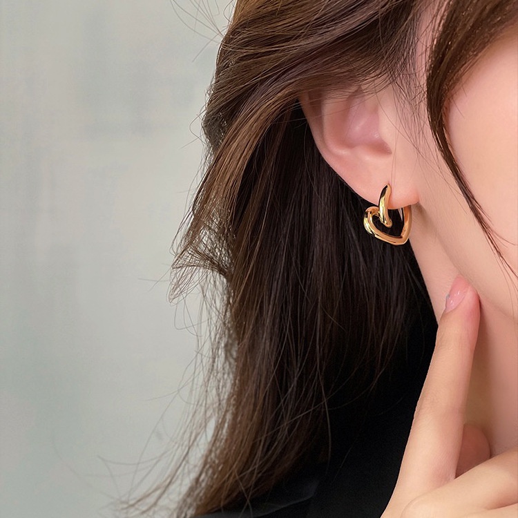 Bông Tai Hình Trái Tim Thắt Nút Đơn Giản Thời Trang Mùa Hè Phong Cách Hàn Quốc Cho Nữ