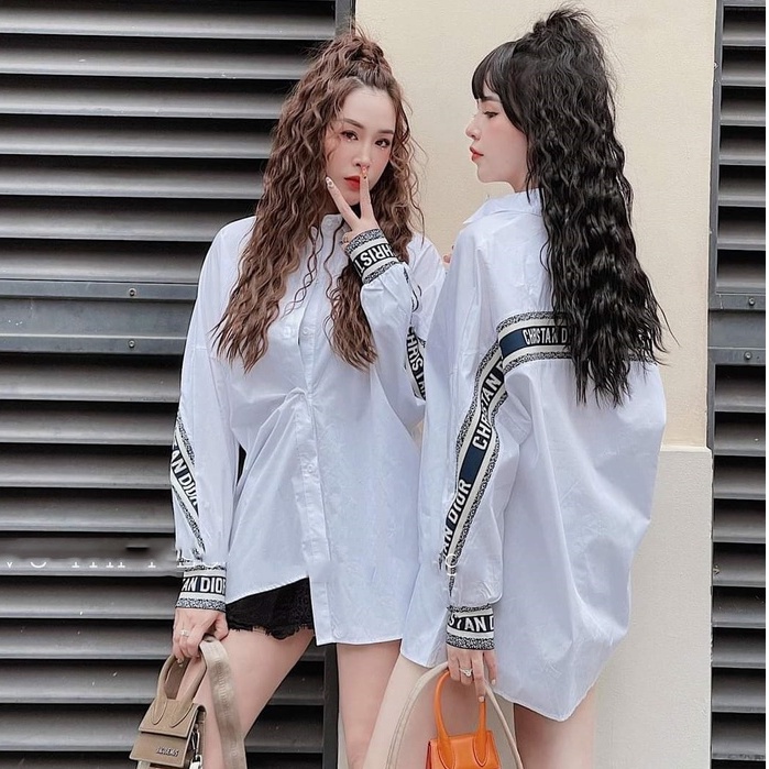 Áo sơ mi nữ trắng bo viền chữ dáng thụng áo sơ mi thụng giấu quần Zen Clothing Zen019 | BigBuy360 - bigbuy360.vn