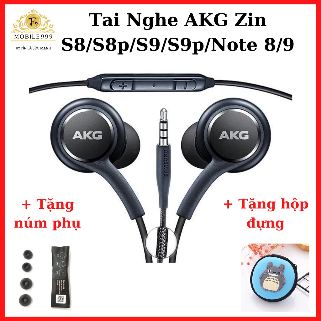 Tai nghe AKG - dùng cho Note 8/9 S8/S9 Plus - Zin 100% - Tặng núm dự phòng - Tặng hộp đựng - MOBILE999