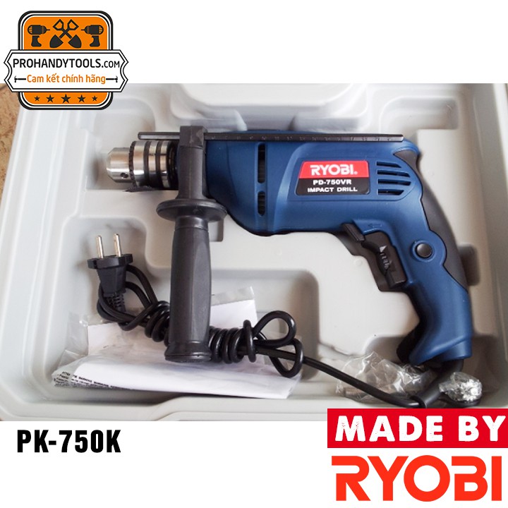 Máy Khoan Cầm Tay Ryobi PD-750K  750W-13mm (Dùng Điện)