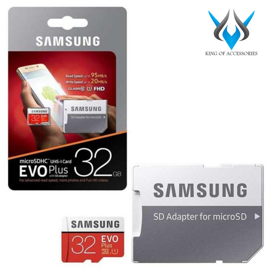 Thẻ nhớ MicroSDHC Samsung Evo Plus 32GB UHS-I U1 95MB/s kèm adapter box Anh (Đỏ)