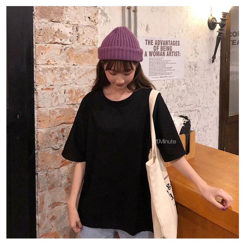Áo thun unisex nam nữ phông trơn tay lỡ oversize from rộng  - Áo phông form rộng phong cách ulzzang
