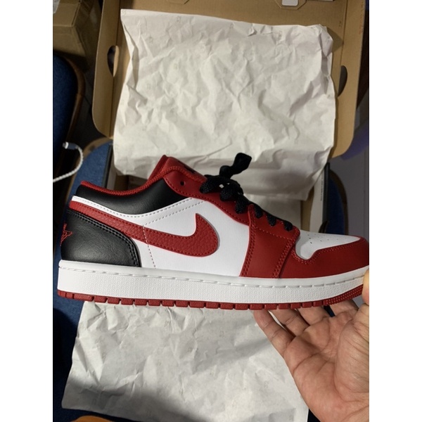 (CHÍNH HÃNG) Giày Nike Air Jordan 1 Low Bulls 553558-163 White/Black-Red