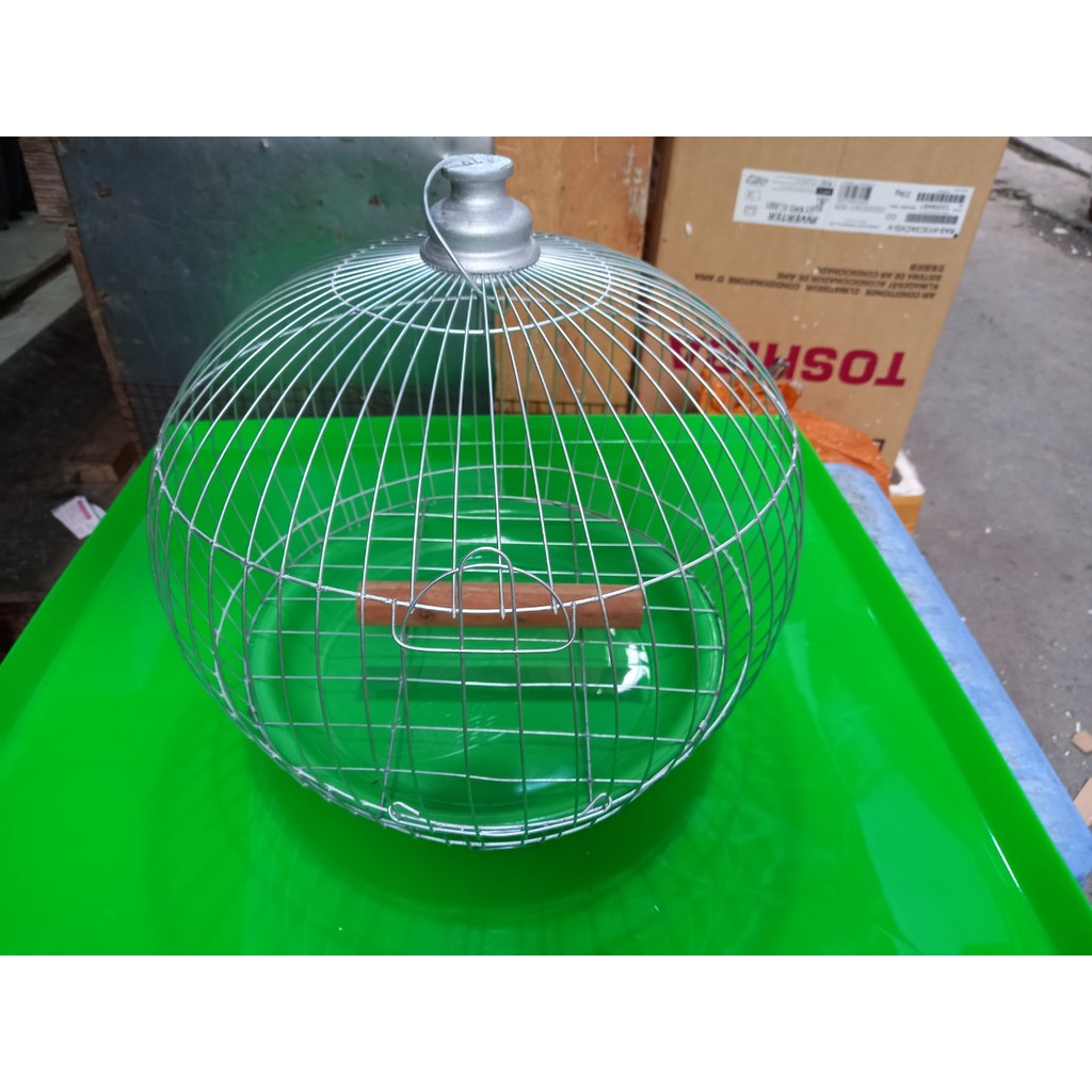 Lồng chim cu gáy bằng kẽm đầy đủ phụ kiện