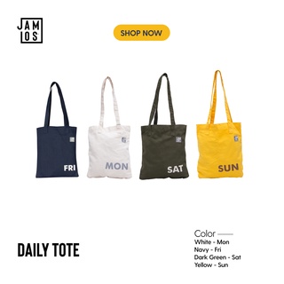 Jamlos Daily Tote - Túi tote vải canvas in chữ ngày vừa A4