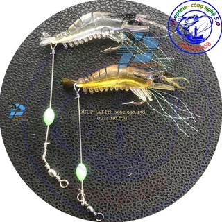 Mồi Tôm Giả Siêu Nhạy, mồi tôm câu lure , môi lure dâu dạ quang .!!!
