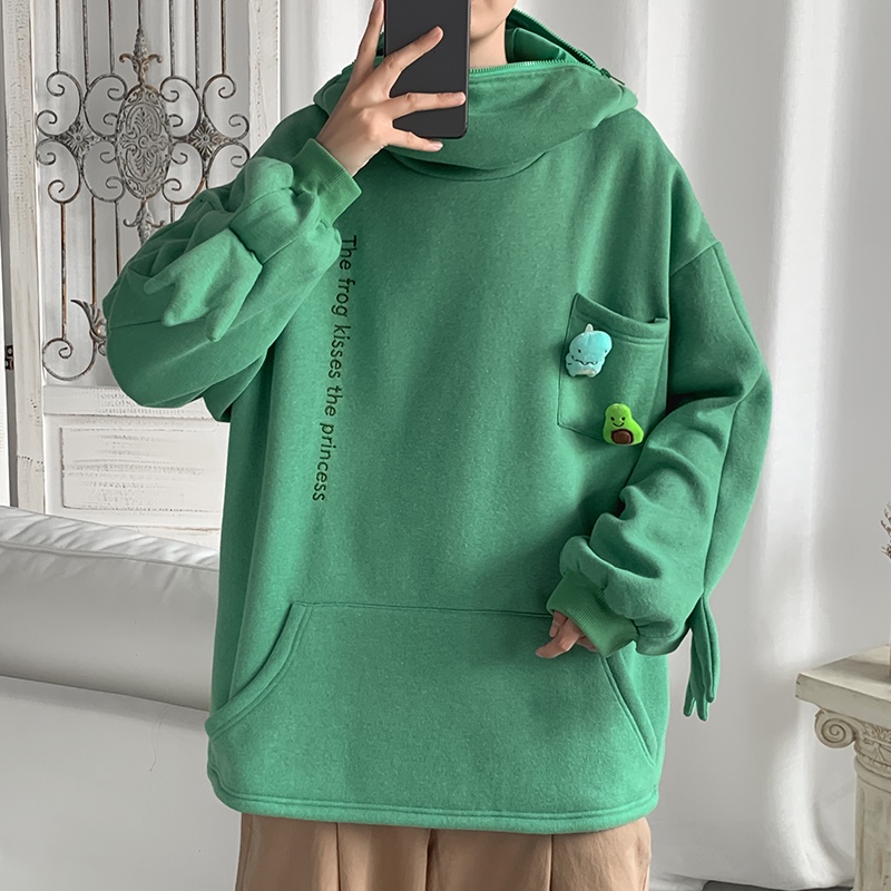 Áo hoodie in hình ếch dễ thương phong cách hip hop cho nam nữ