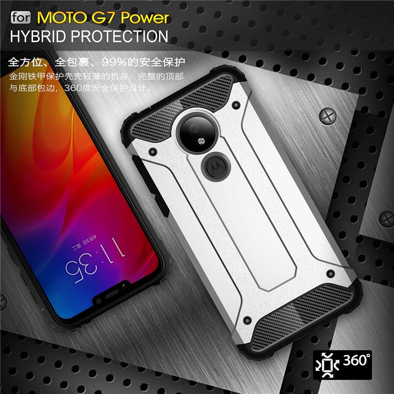 Ốp Điện Thoại Cứng Kiểu Giáp Chống Sốc Thời Trang Sang Trọng Cho Motorola G7 Plower Moto G7