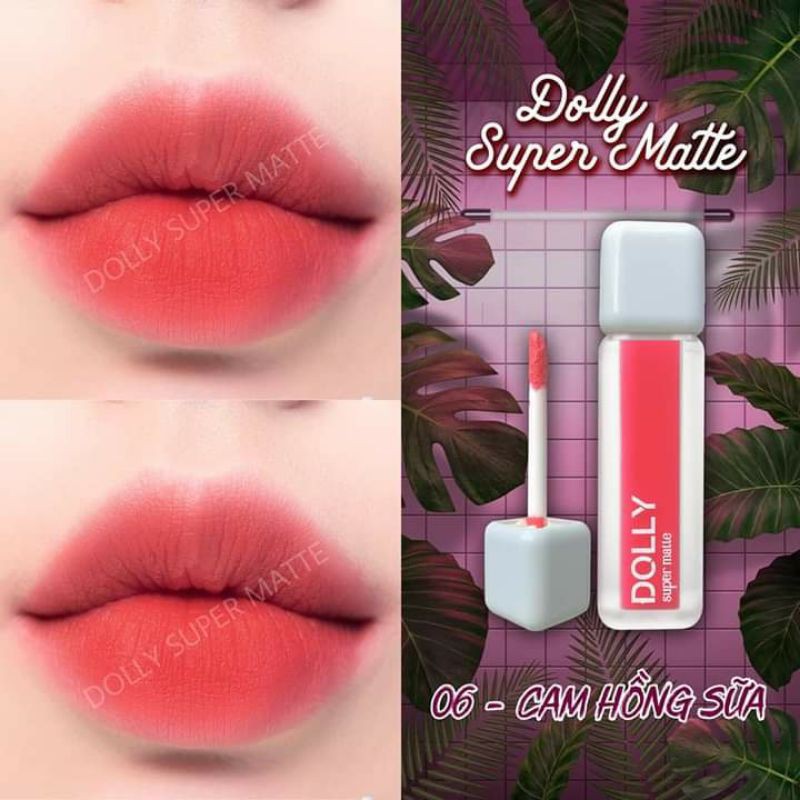 Son Dolly Super Matte mềm môi,ko chì đang hot(màu cam hồng sữa) | BigBuy360 - bigbuy360.vn