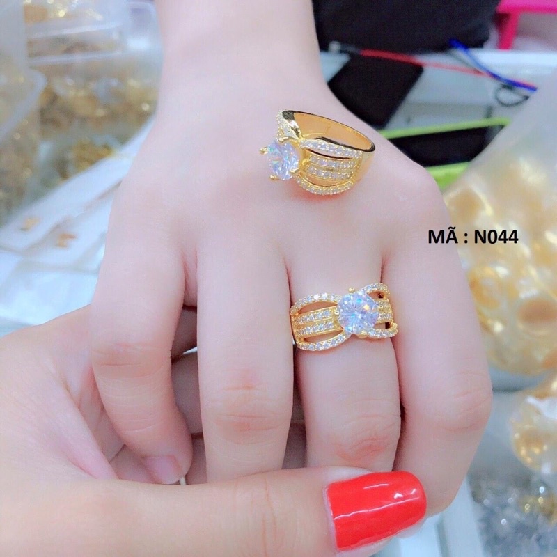 nhẫn mạ vàng đính đá