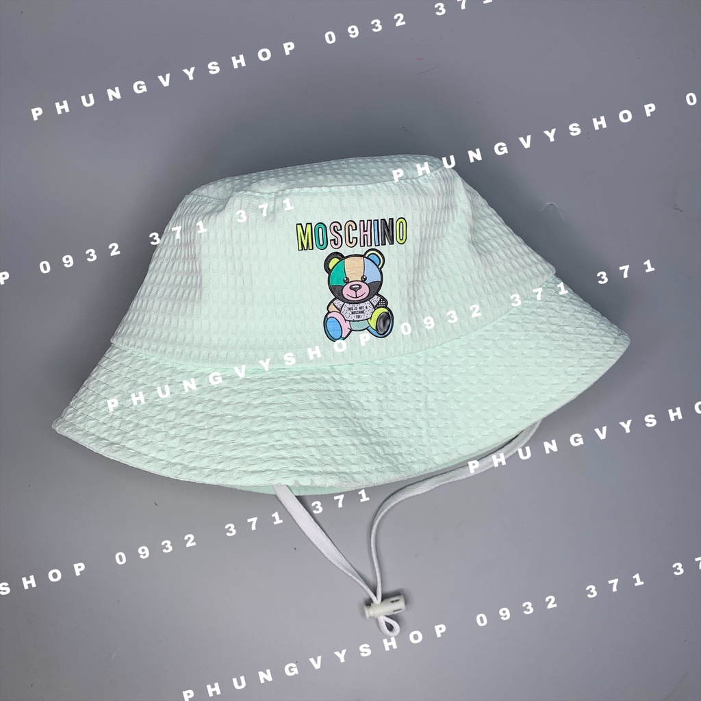 Bé 2-5 Tuổi/ VĐ 52cm_Mũ bucket tai bèo trai gái BO TRUNG vải xốp LOGO NHUAMOS - Nón vành