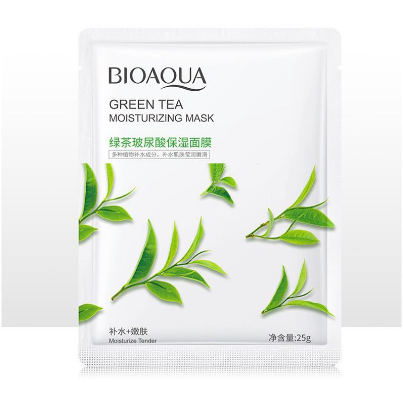 Mặt Nạ Bioaqua Trà Xanh Kháng Khuẩn Giảm Viêm Xóa Mụn Mờ Thâm Khóa Ẩm Thải Độc