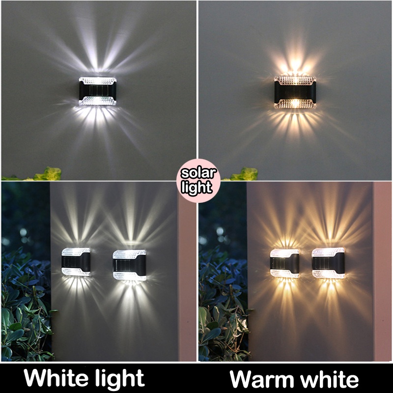 Bộ 2 Đèn Led Năng Lượng Mặt Trời Chống Thấm Nước Trang Trí Hàng Rào Sân Vườn / Ban Công / Nhà Kính