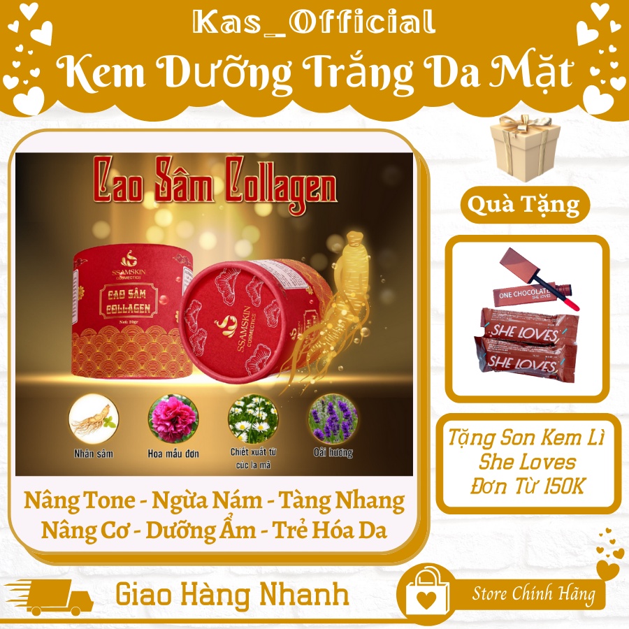 Kem Dưỡng Trắng Da Mặt Nâng Tone - Ngừa Nám Tàng Nhang -  Nâng Cơ Dưỡng Ẩm Trẻ Hóa Da Hiệu Quả Ssamskin 20gr Chính Hãng