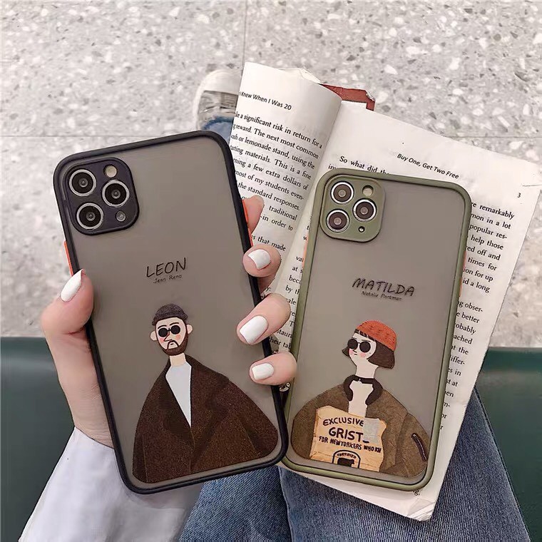 [ IPHONE ] Ốp Lưng Nhám Chống Sock, Va Đập Bảo Vệ Camera Leon x Matilda - G094