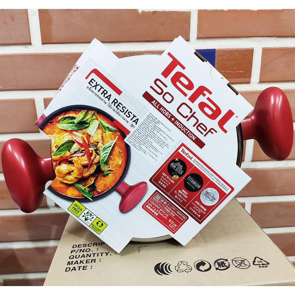 Nồi chống dính đáy từ Tefal So Chef G1354595 size 22cm, khoảng 4.5L - Hàng chính hãng