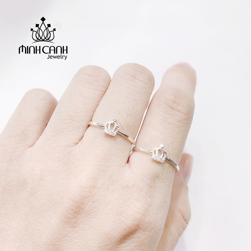 Nhẫn Bạc Nữ Vương Miện Trơn - Minh Canh Jewelry