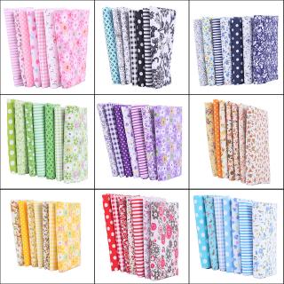 7 Mảnh Vải Cotton Với Họa Tiết Hoa In Dùng Làm Thủ Công