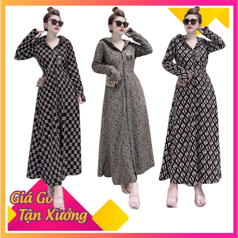 Áo váy chống nắng nữ dáng dài toàn thân chất UMI dày dặn mềm mát co giãn thoải mái hàng cao cấp