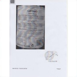 Siro Đào Giffard Peach 1L
