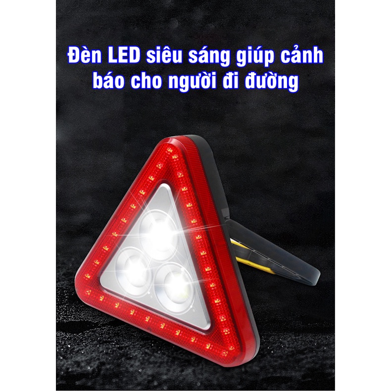 Đèn LED cảnh bảo nguy hiểm đa năng hình tam giác dung năng lượng mặt trời hoặc pin tiểu