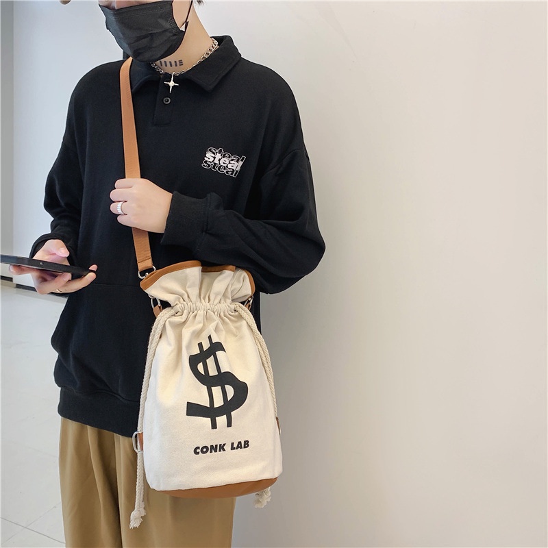 Balo dây rút canvas sức chứa lớn cho nam