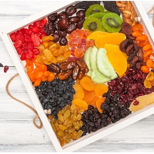 Trái Cây Sấy Dẻo Không Đường Mix 5 Loại Dâu Tây, Kiwi, Xoài, Mơ, Nho Healthy Giảm Cân NHALAM FOOD