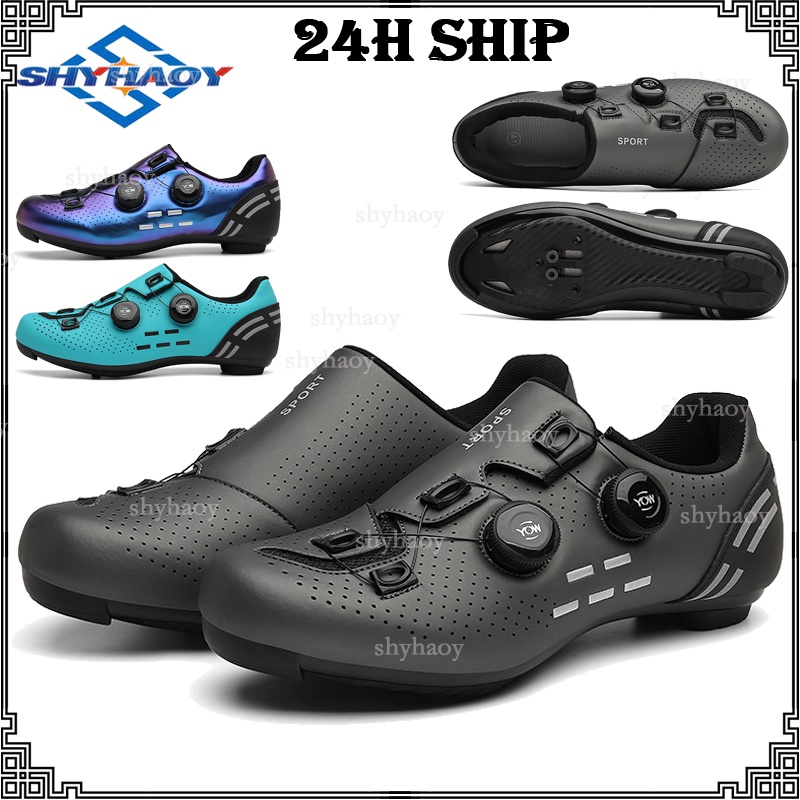 【SHYHAOY】2022 Mới trực tuyến Chất Lượng Cao Giày Xe đạp mtb Thiết Kế Thoáng Chống trượt Có thể cấu hình Cleats Cycling shoes Kích thước lớn Size 36-47
