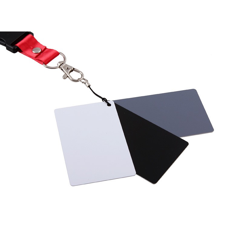 Thẻ Cân bằng trắng Gray Card 3 trong 1 có dây đeo