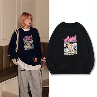 Áo thun nỉ cổ tròn họa tiết anime Sweater powerpuff girl form rộng