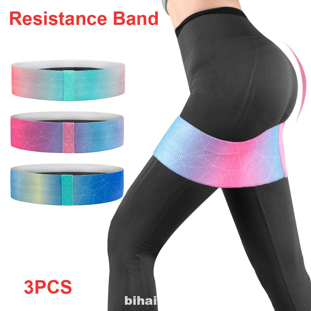 3pcs Elastic Fitness Portable Body Building Gym Exercise Gradient No Slip Working Out Yoga Strength Resistance Bands
