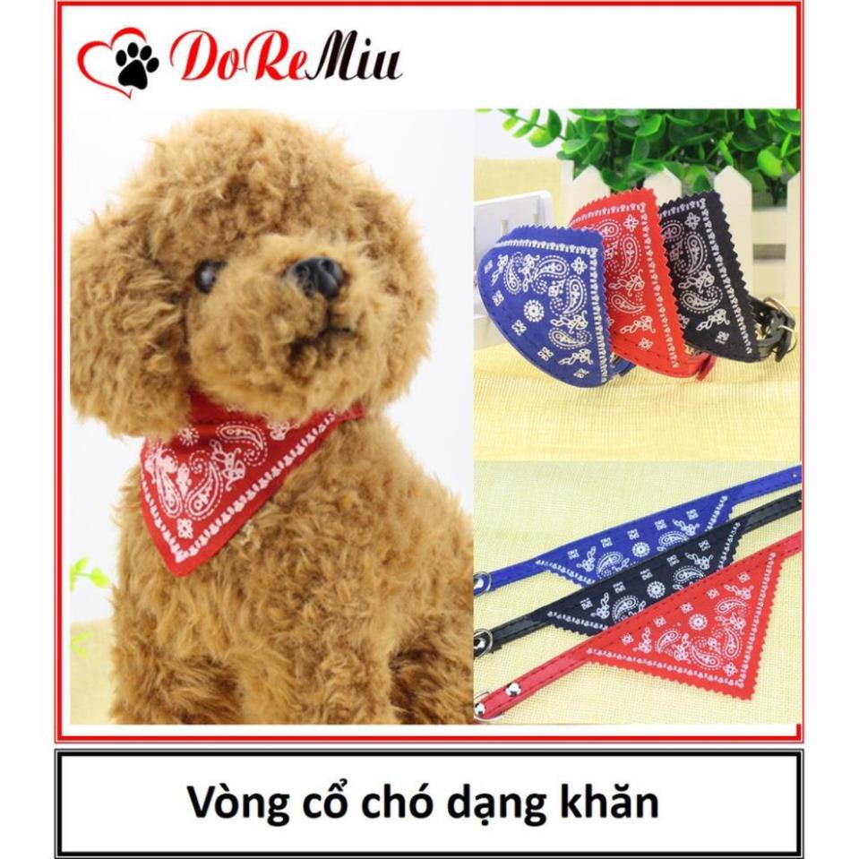 Giảm giáVòng cổ chó loại có khăn tam giác (2 size) chất liệu da PU