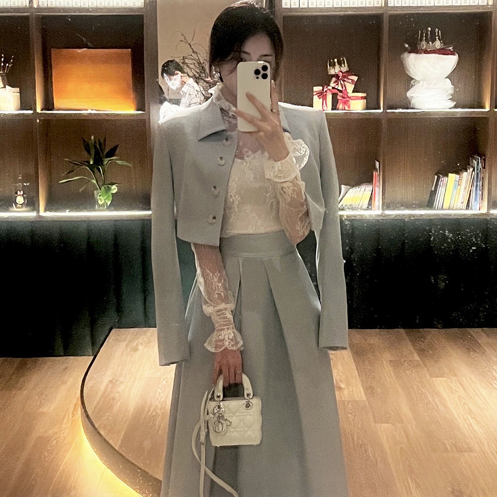 Song Moonlight Song Eve Style Bộ Áo / Váy Dài Mùa Thu Tinh Tế Phong Cách Cô Gái Fujia