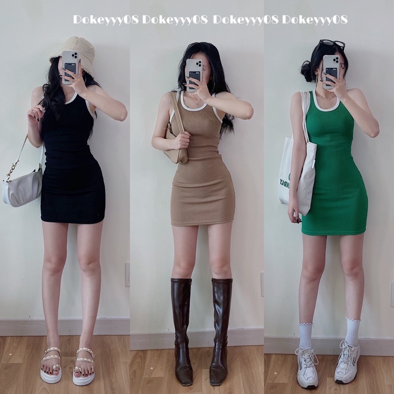 Váy body len tăm balo viền 626