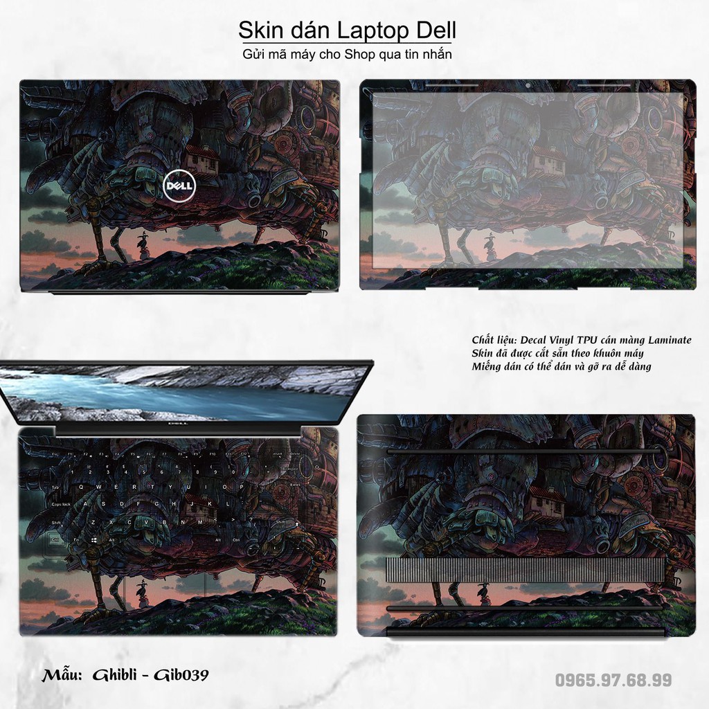 Skin dán Laptop Dell in hình Ghibli Nhật Bản (inbox mã máy cho Shop)