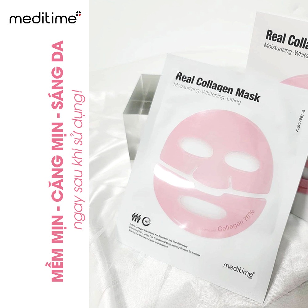 Mặt Nạ Thạch Meditime Collagen Cô Đặc Dưỡng Trắng Cấp Ẩm Không Bết Nhờn 1 Miếng- KOBE YOUNG