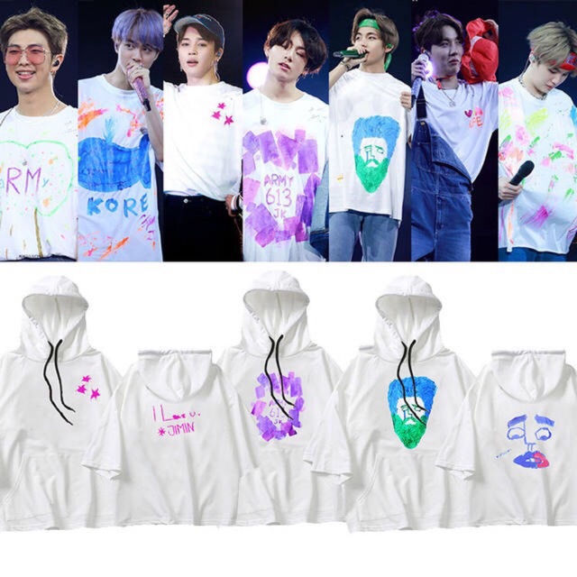 (Tặng ảnh BTS)Hoodie BTS 5th tay lỡ