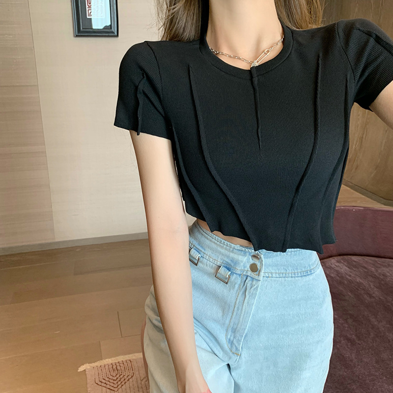 Áo Crop Top Nữ Tay Ngắn Màu Trơn Thời Trang
