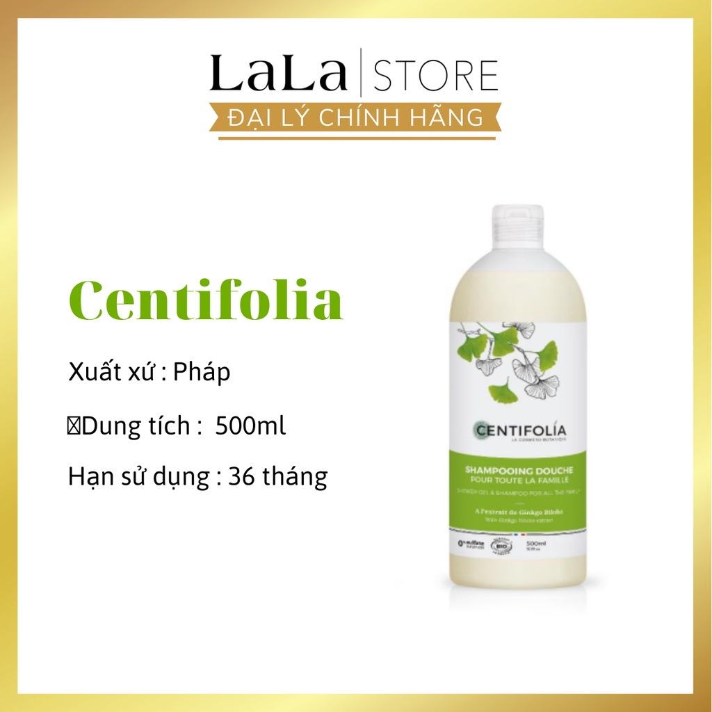 Sữa tắm gội hữu cơ Centifolia 500ml 2in1 dành cho cả gia đình Pháp 500ml