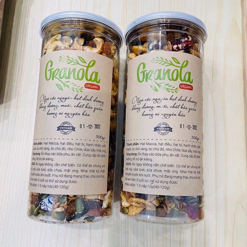 Granola ăn kiêng siêu hạt Minh An Farm, Ngũ cốc dinh dưỡng hỗ trợ giảm cân,Hạt dinh dưỡng mix 9 loại hạt ít yến mạch