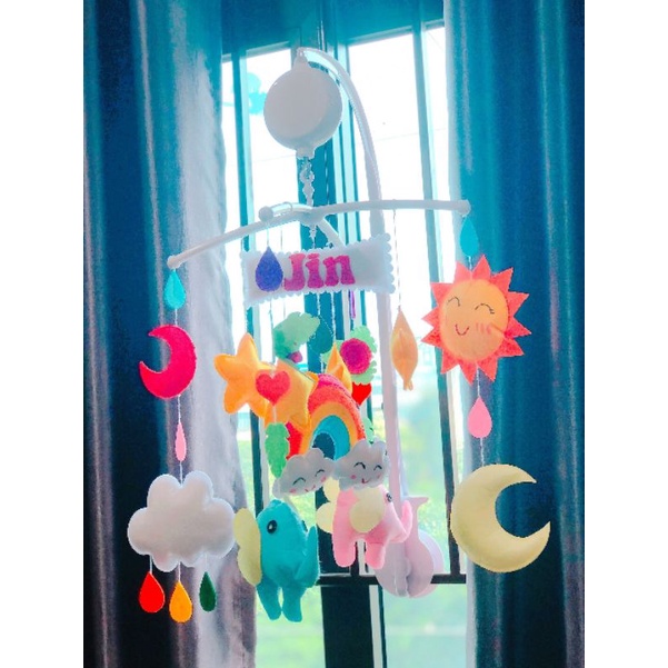 Bộ treo cũi MoMo handmade tặng kèm tên bé