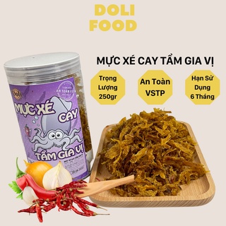 Mực Xé Cay Tẩm Vị Mực Xứ Sợi Tẩm Vị Lon Pet 250g Doli Food