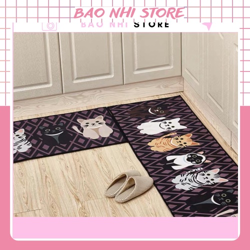 Thảm bếp 3D trang trí nhà bếp phòng ngủ - bộ 2 thảm  cao cấp cao su chống trượt 88201 BẢO NHI SHOP